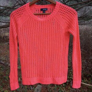 Pink open weave sweater